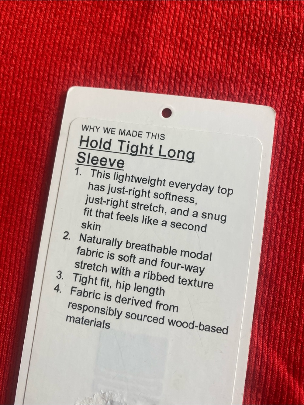 Lululemon Athletica Women Red Hot Heat Tight Long-Sleeve Shirt Top Size 0 XS - Picture 2 of 3